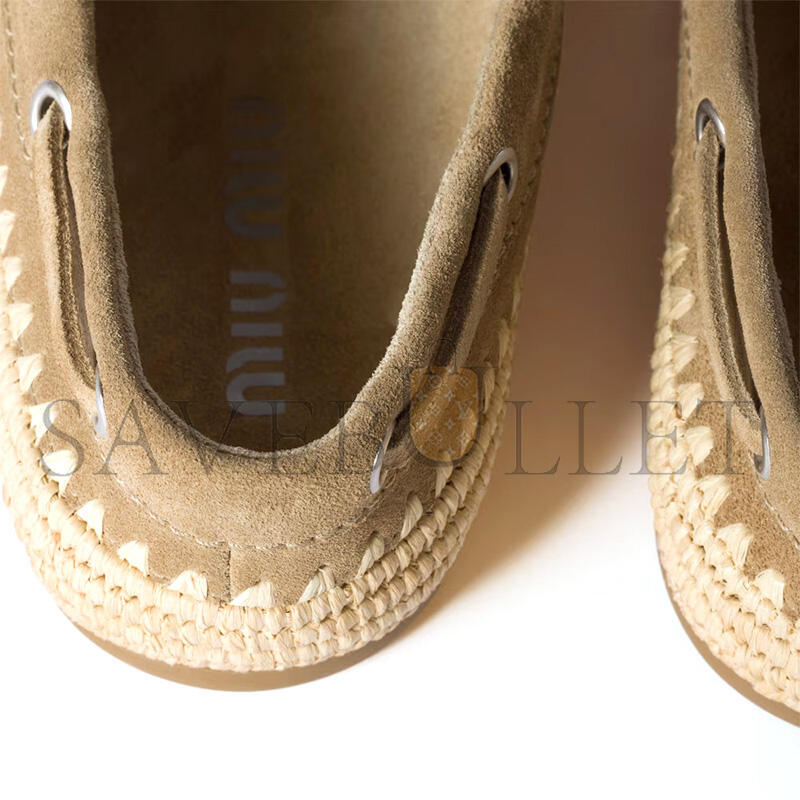 M1v M1v suede and raffia boat shoes 5d378e